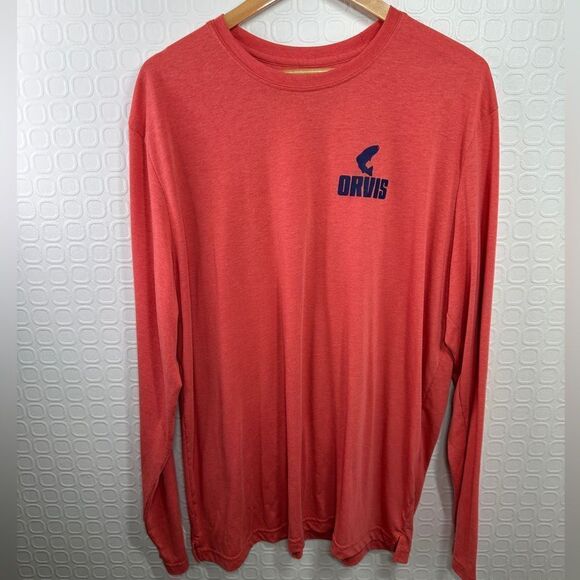 Orvis drirelease Long Sleeve Logo Shirt Size XL Color Coral - Picture 2 of 11
